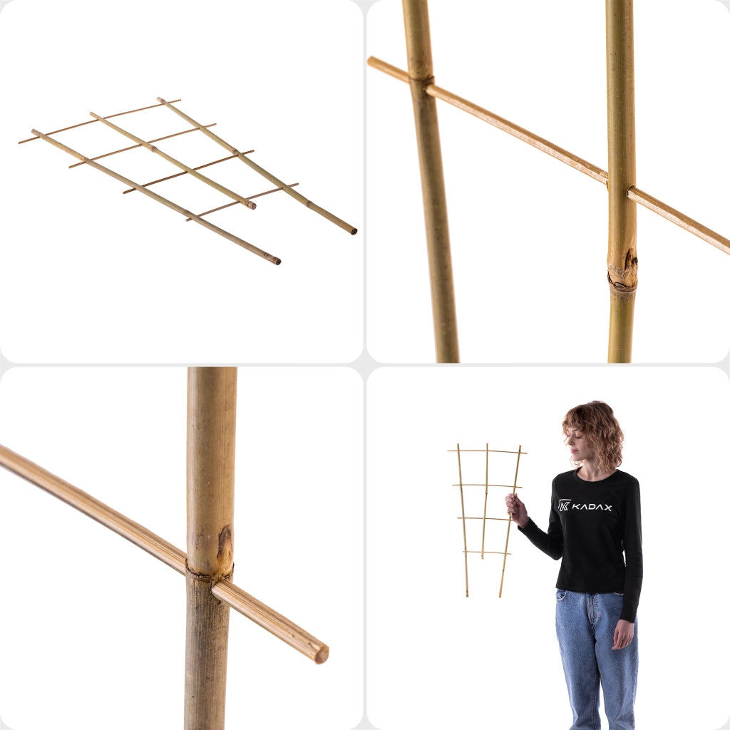 Scala di supporto per piante KADAX in bambù, 60 cm, triplo supporto per fiori