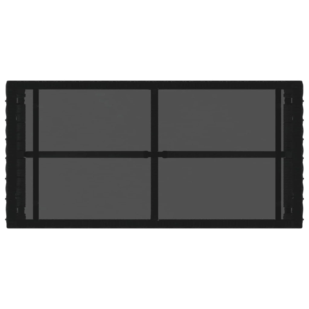 Tavolo da Esterno Nero 80 x 40 x 40 cm Rattan PE e Vetro 42025182