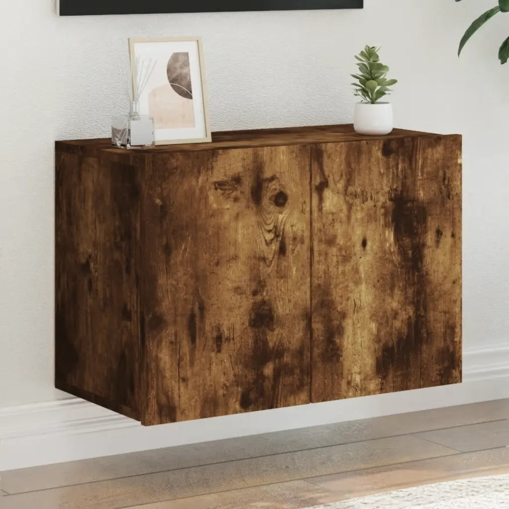 Mobile TV a Parete-Mobile TV a Muro Rovere Fumo 60x30x41 cm