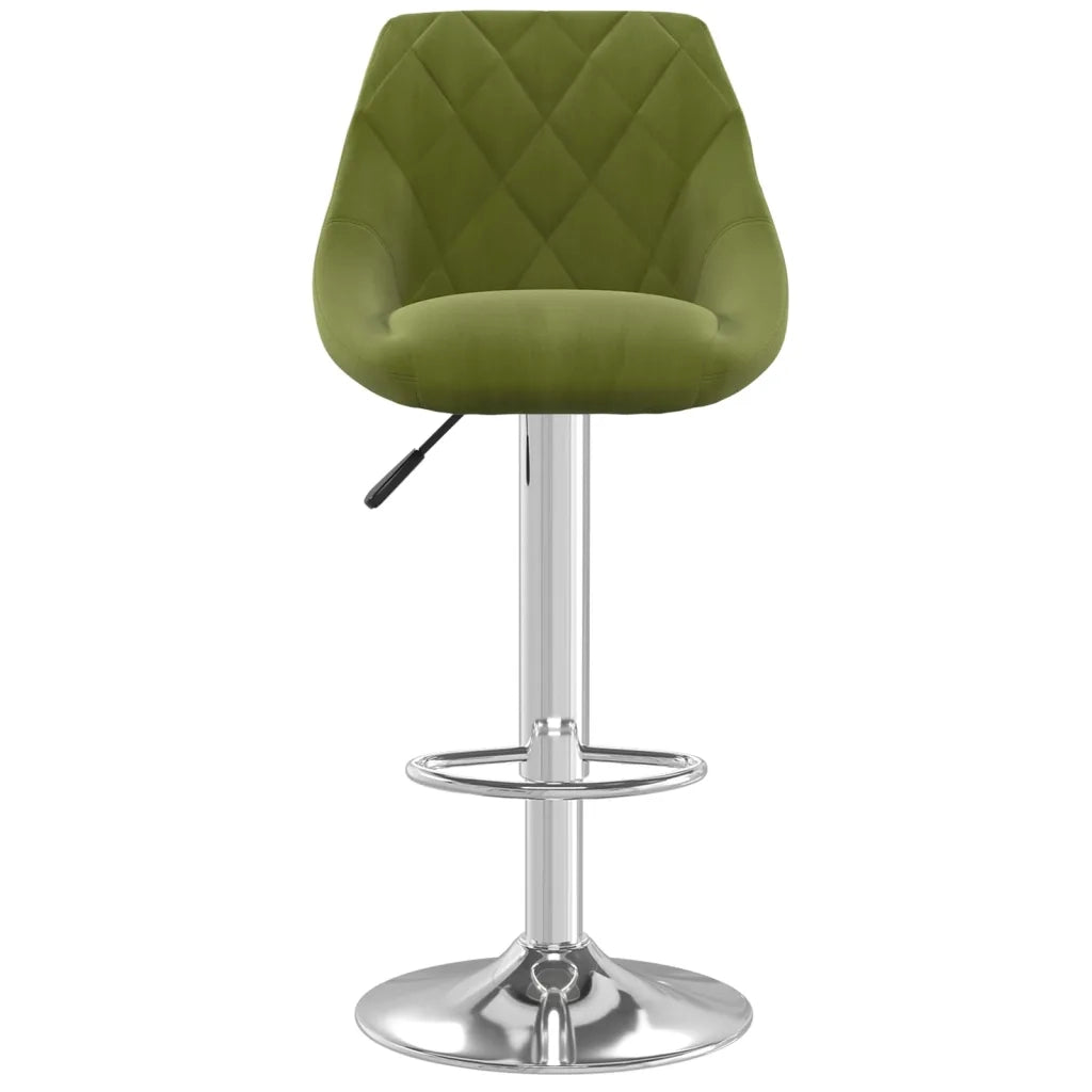 Sgabelli da Bar 2 pz Verde Chiaro in Velluto