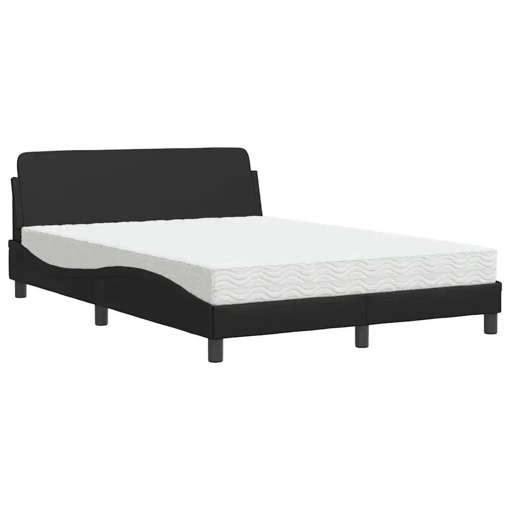 Letto con Materasso-Struttura Letto con Materasso Dover Nero 120x200 cm in Similpelle