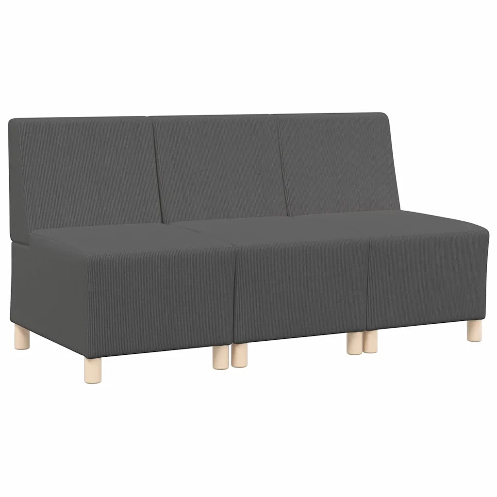 Unità di Divano Modulare Senza Braccioli 3 pcs Grigio scuro