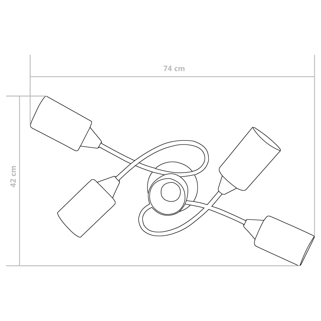 Lampadario Paralumi in Ceramica 5 Lampadine E14 Bianco a Cono cod mxl 62763