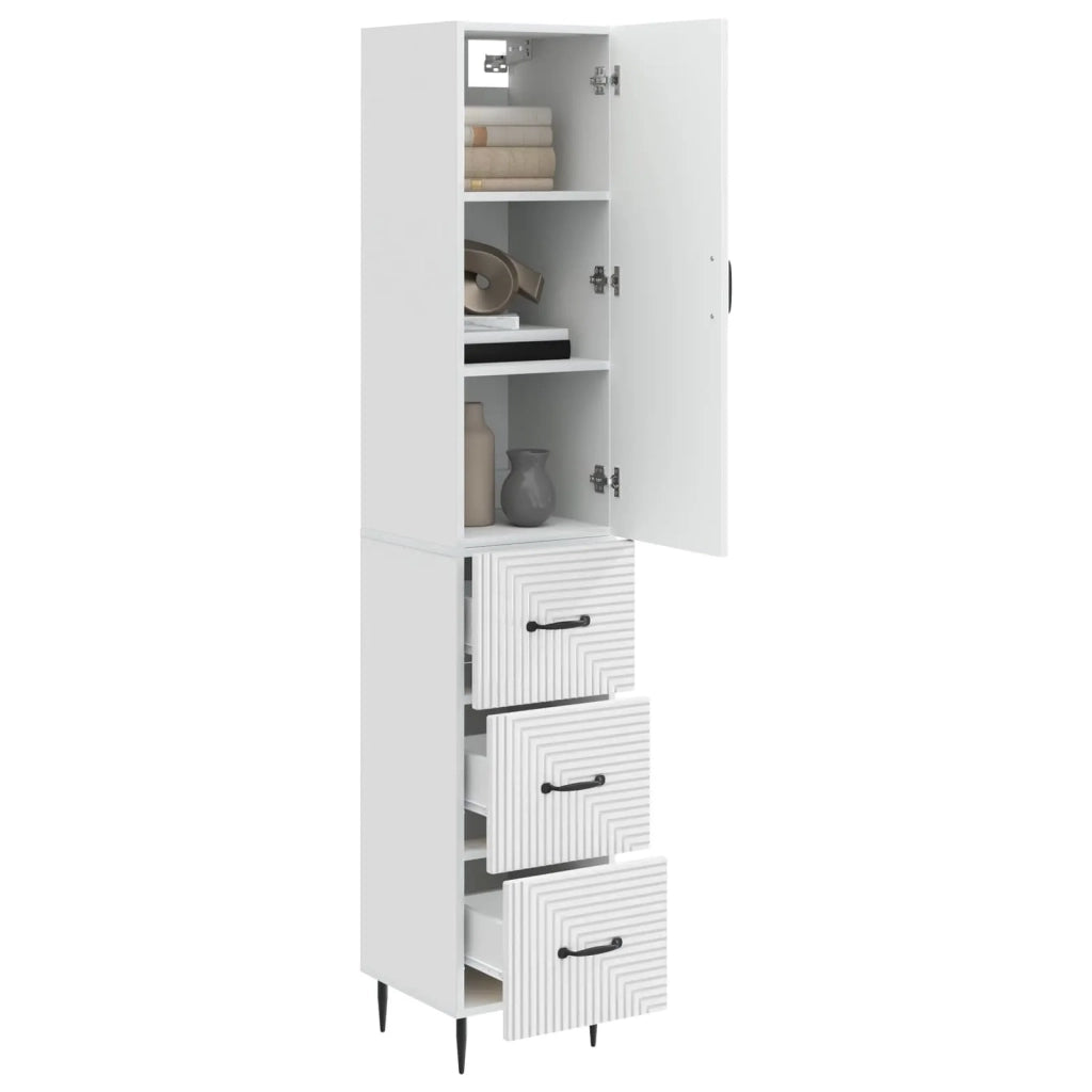 Set di armadi 2 pcs Bianco Lucido 33 x 34,5 x 90 cm