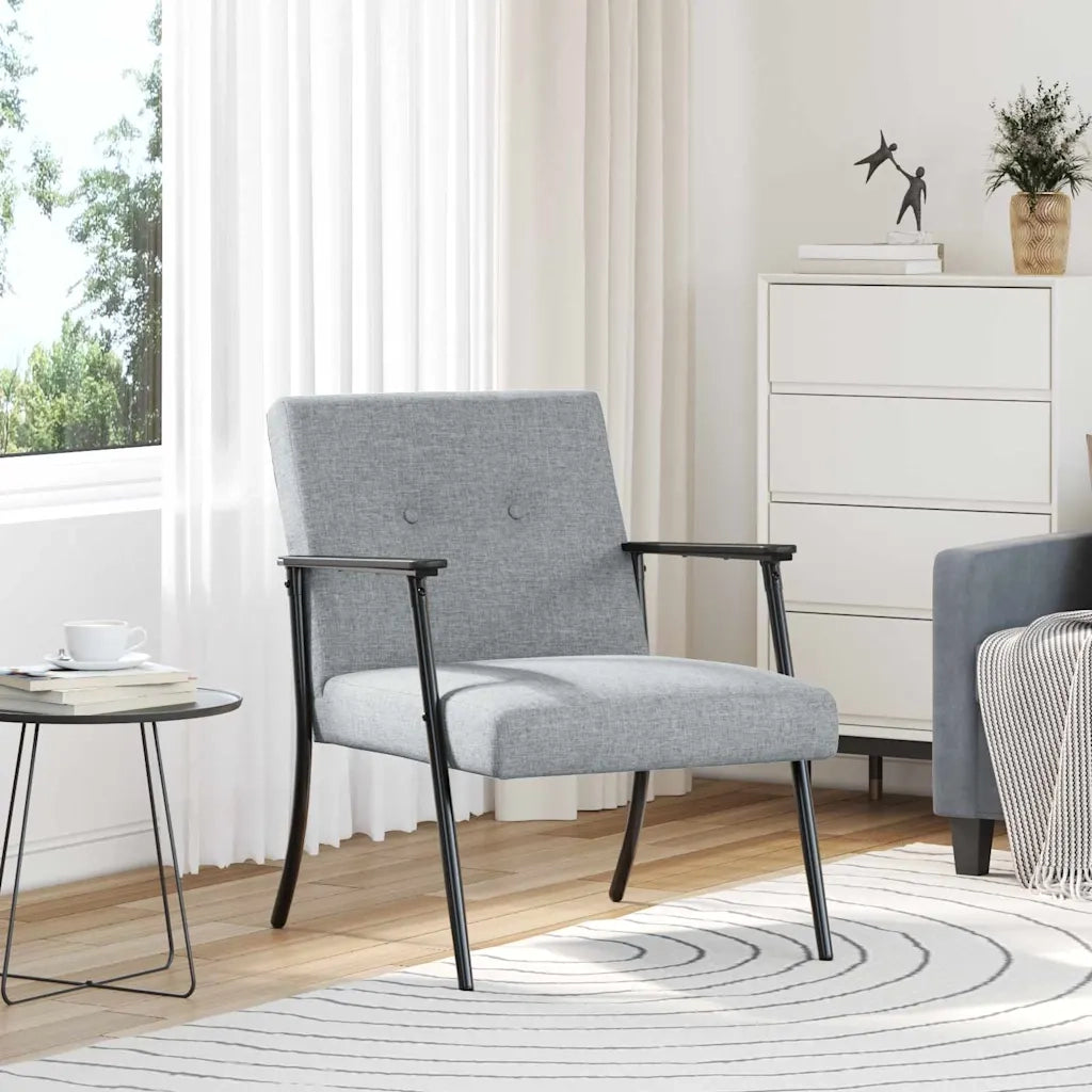Poltrona-Divano Sedia-Poltroncina Grigio chiaro Tessuto 263469
