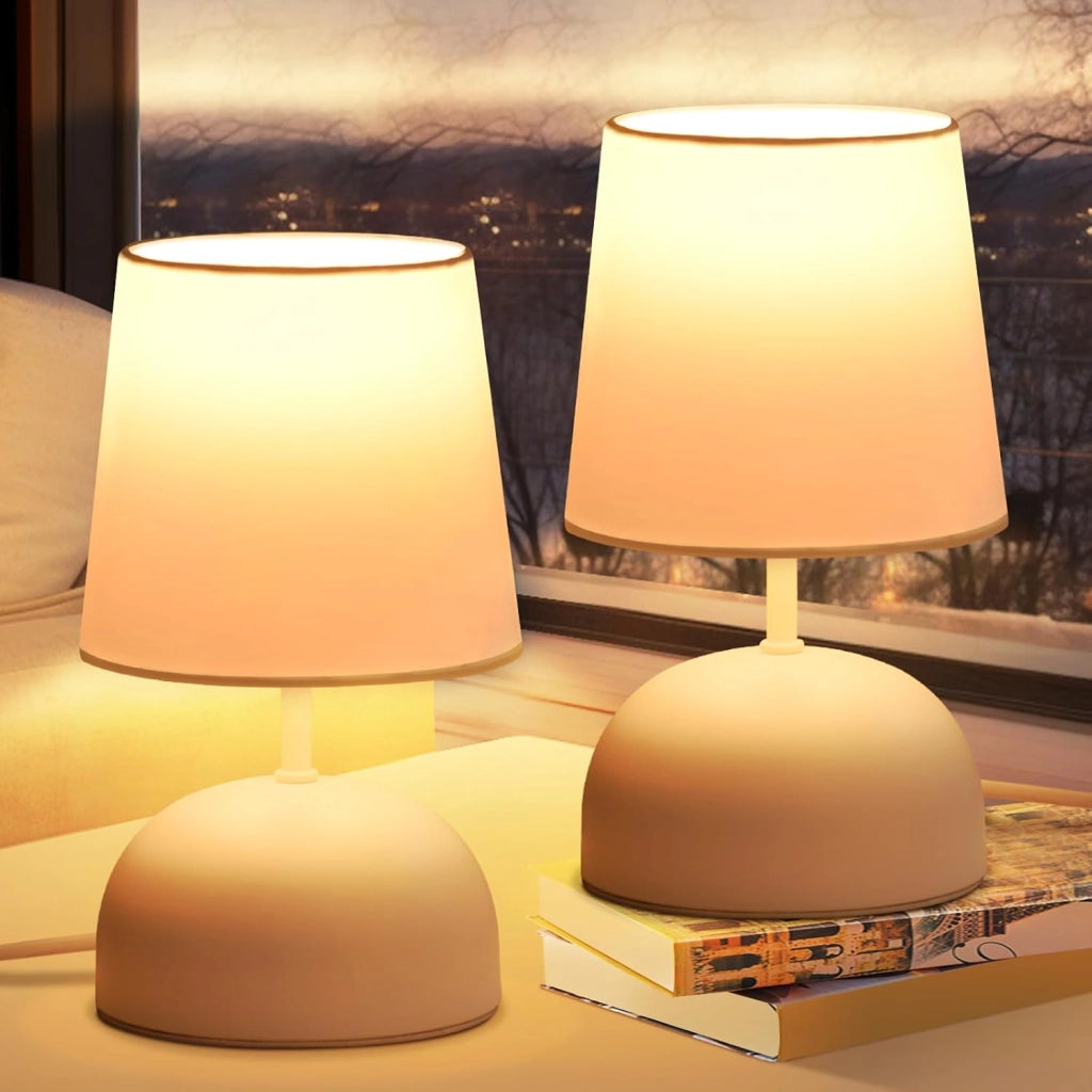 ZMH Lampada da tavolo E14 bianco lampada da comodino moderna 40W adatta per camere da letto e uffici