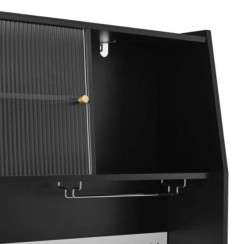 Armadio alto con prese elettriche e pannello forato - Xylo - Porta-bicchieri e spazio di stoccaggio