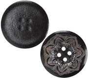 Accessori per cucito in legno 50 pezzi - 25mm Bottone rotondo - Manufatti a mano - 4 fori - Accessori per cucito - Legno naturale - Bottone per cucito