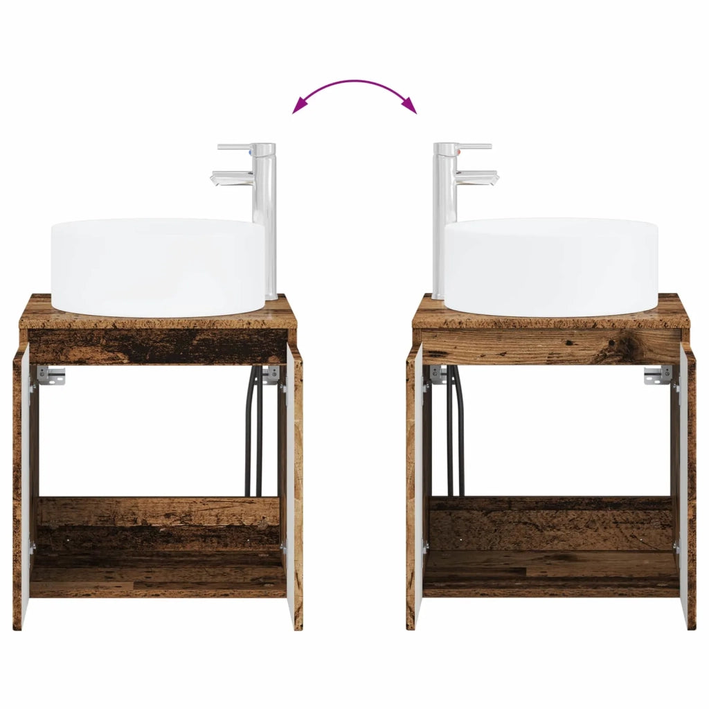 Set di mobili per il bagno 2 pz Legno antico 3404112