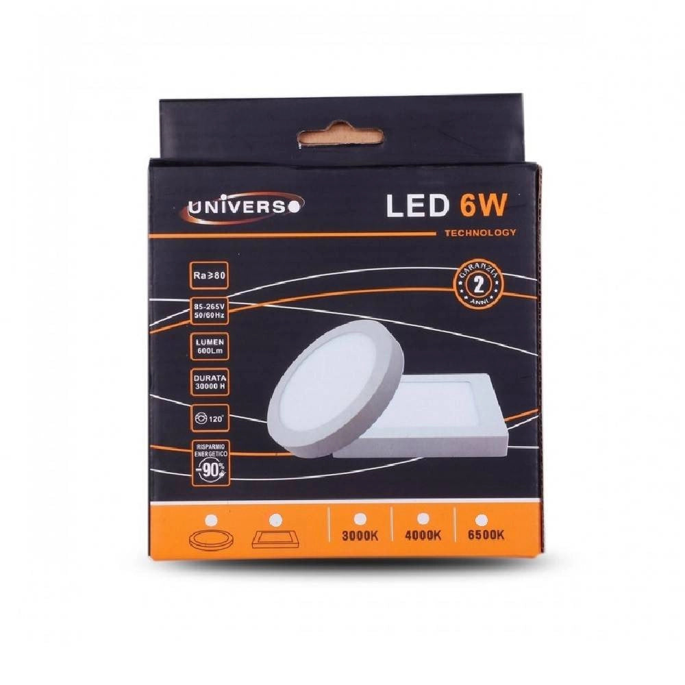 Trade Shop - Pannello Plafoniera Led 6w Quadrato Pvc Luce Bianco Caldo Freddo Naturale P120 -