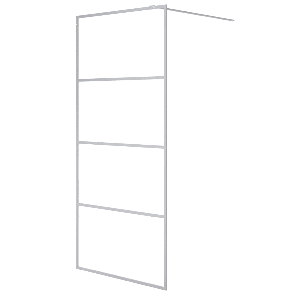 Parete Doccia Walk in Argento 90x195 cm Vetro Trasparente ESG 152136