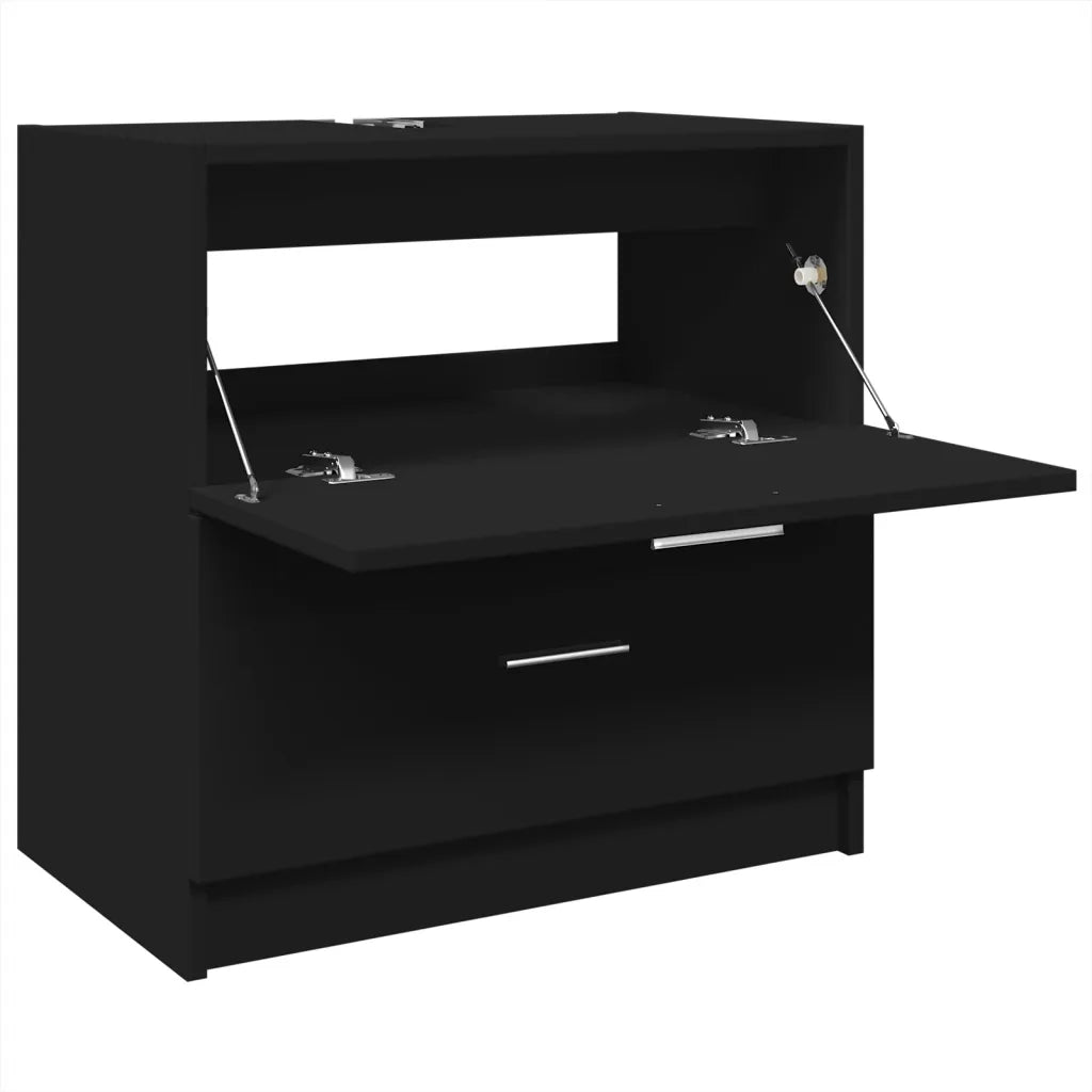 vidaXL Mobile Lavabo Nero 59x37x59 cm in Truciolare