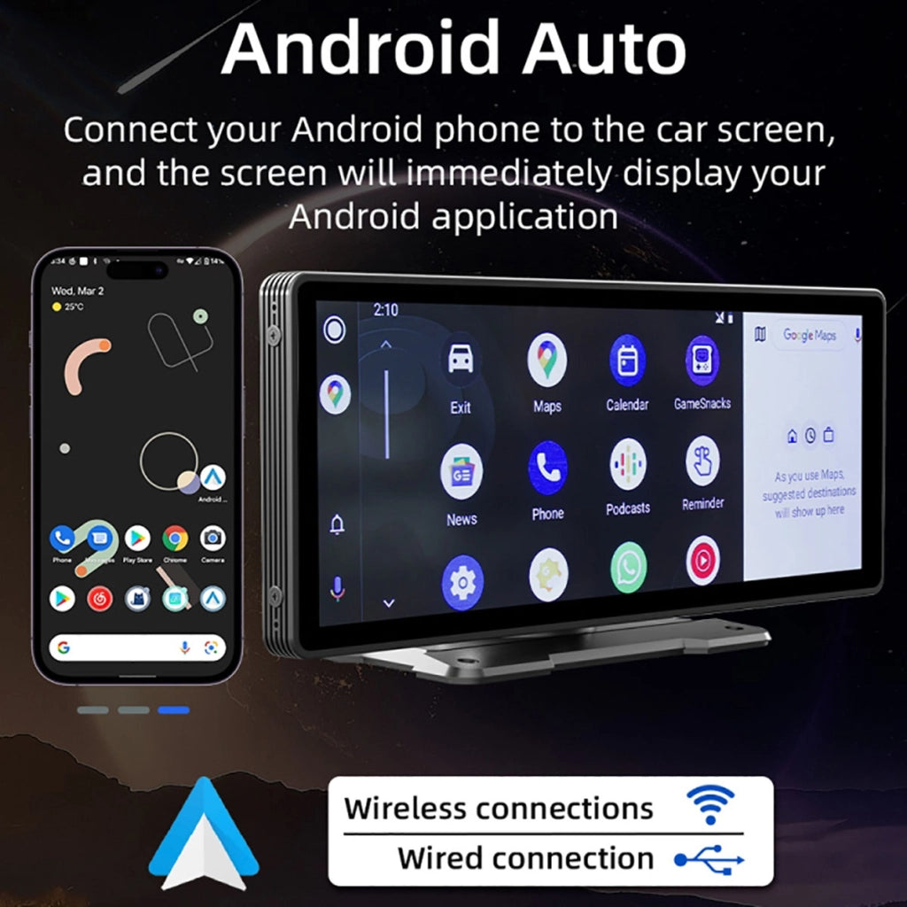 Schermo CarPlay Android Auto 10,26" Vetro o Cruscotto Nero Avizar