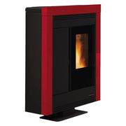 1pz stufa a pellet 'souvenir steel evo' colore bordeaux cod:ferx.7001924nlm