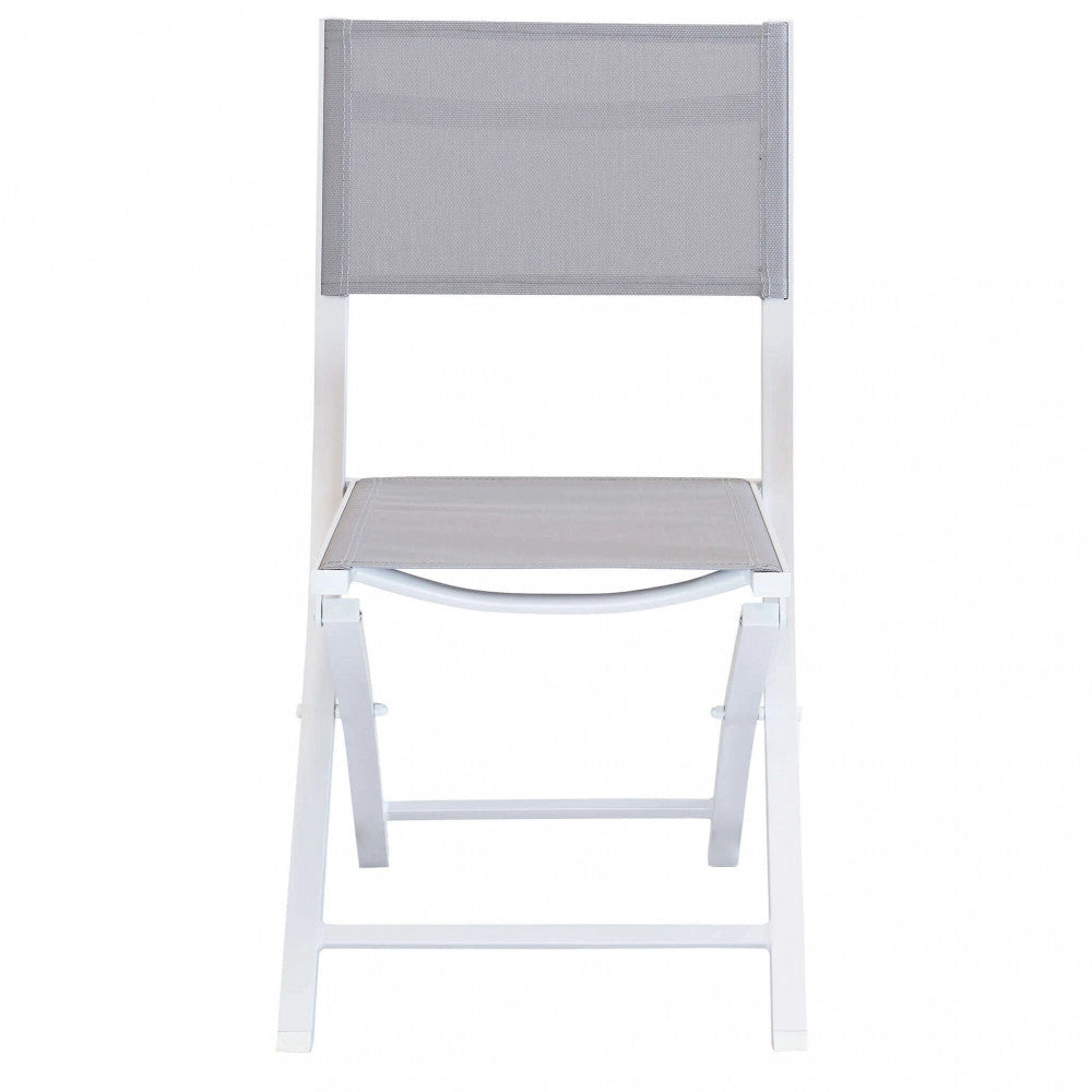Sedia da Giardino Georgia Pieghevole 58x46x85 h cm in Textilene Bianco
