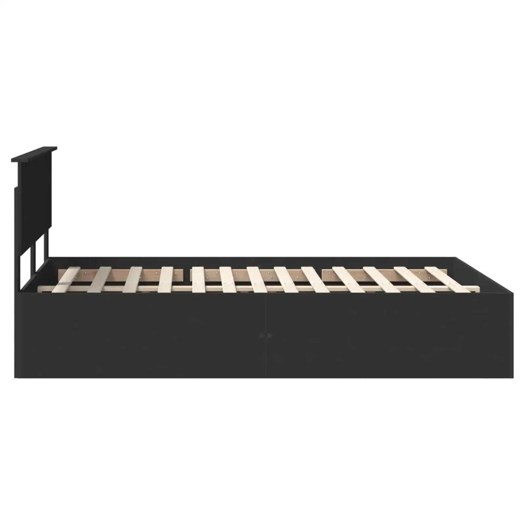 Struttura del letto-Giroletto Nero 150 x 200 cm Legno multistrato 472940