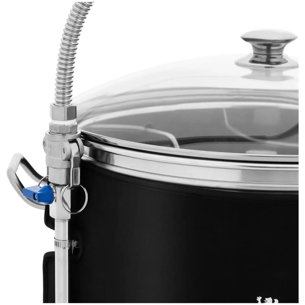 Bollitore per la preparazione dell'acqua da 40 litri isolato 2500 watt 10-100°C acciaio inossidabile schermo LCD timer vetro temperato nero 14_0008825