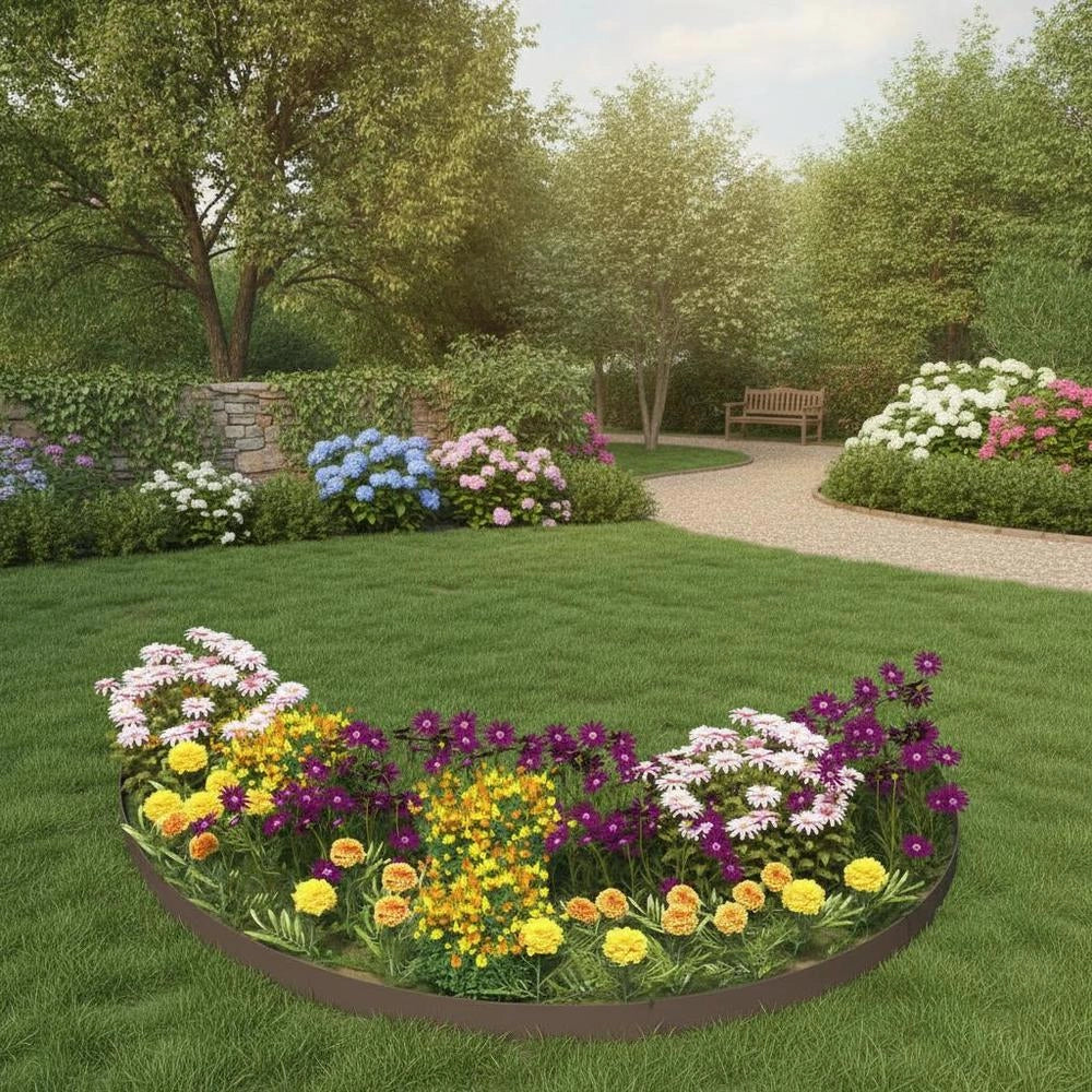Brown Lawn Edging, 10 M X 20 Cm, Polyethylene