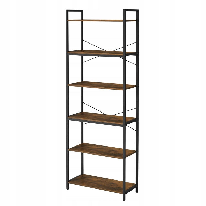 Libreria alta da 186 cm, finitura marrone, ideale per i tuoi libri.