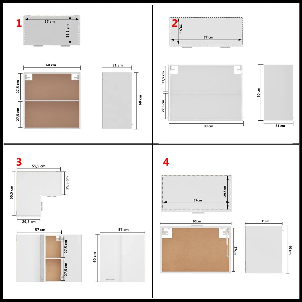 Set Armadi da Cucina 11 pz Lyon Bianco in Truciolato 3067664