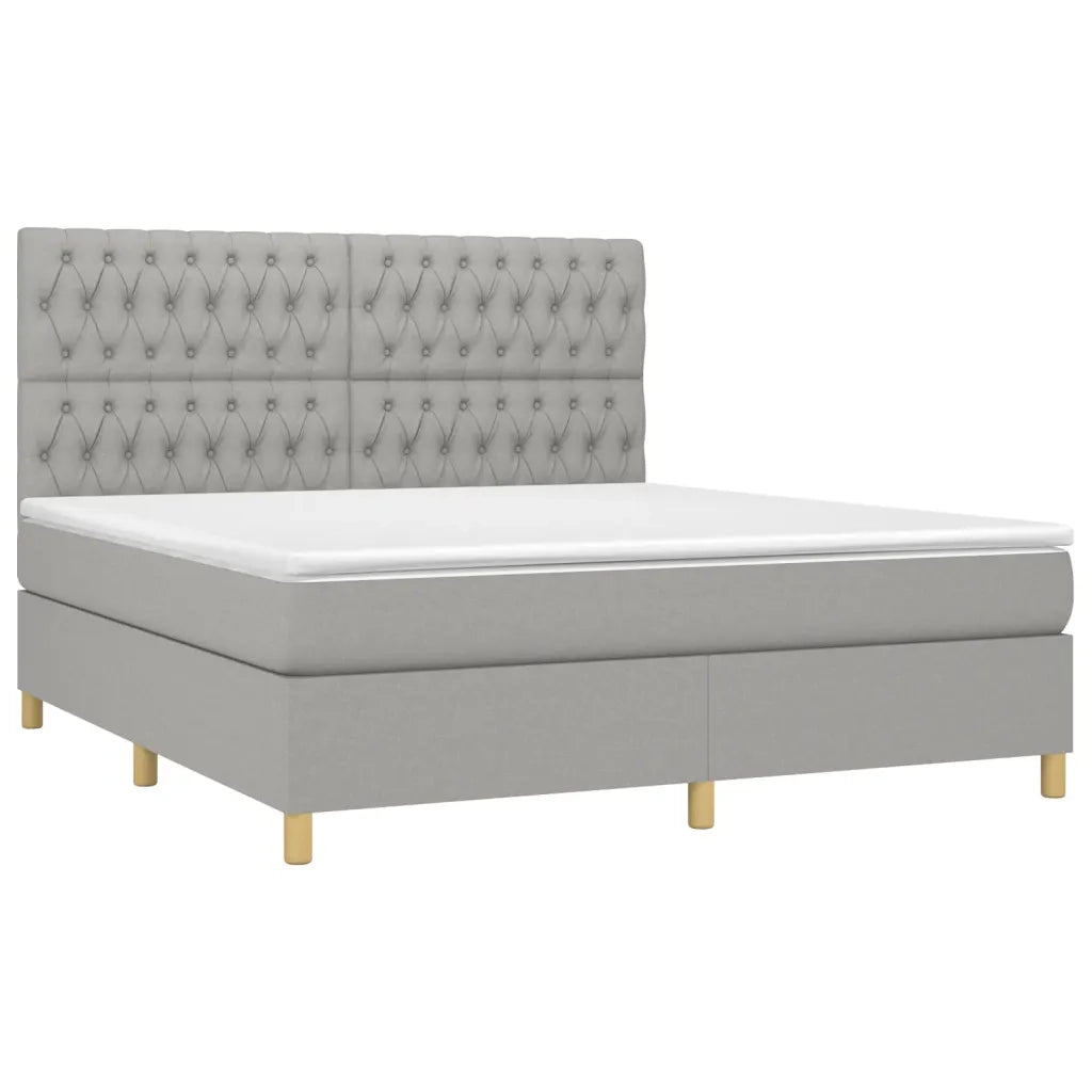 Giroletto a Molle con Materasso Grigio Chiaro180x200 cm Tessuto 3142593
