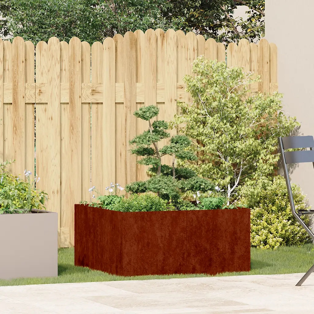 Fioriera Arrugginita 80x80x40 cm in Acciaio Corten 860744
