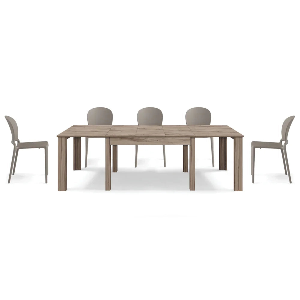 Tavolo allungabile da pranzo 130x90 fino a 250 cm Noce modello BRIO MADE IN ITALY design moderno ideale per cucina, soggiorno e sala da pranzo