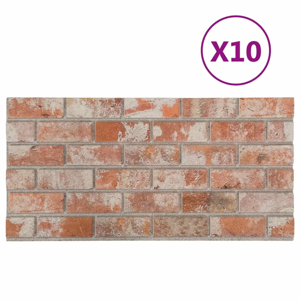 Pannelli da parete 10 pcs Arancione 100 x 50 cm Schiuma EPS