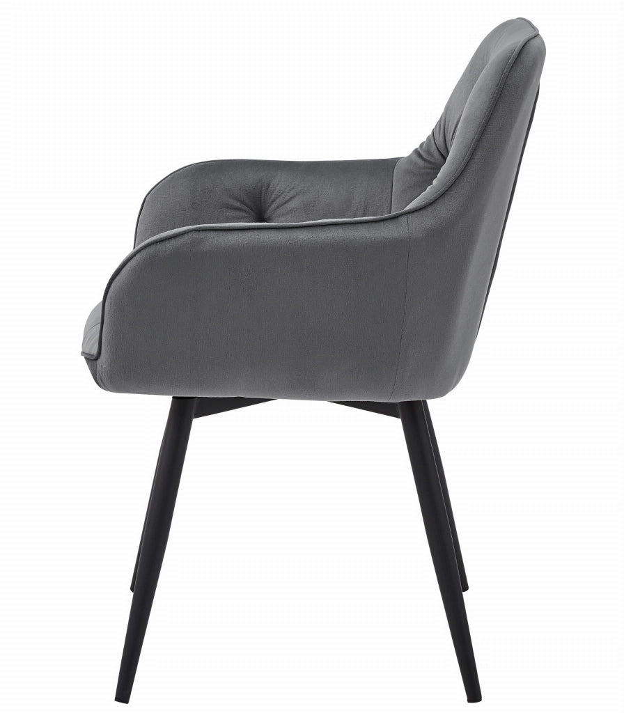 VALORA LUKK360 Sedia girevole in velluto grigio scuro x2