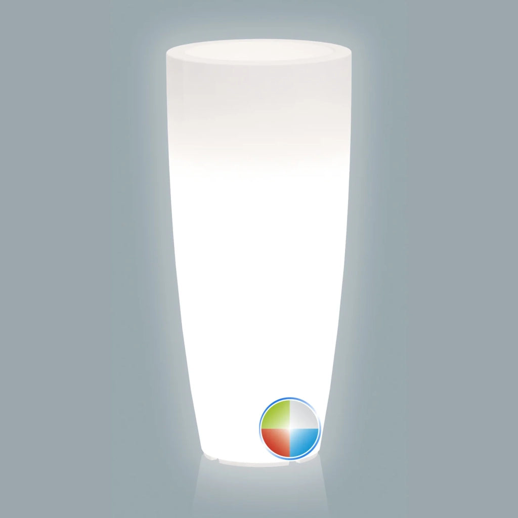 Vaso Agave Tondo Con Led Multicolor Batteria Solare H 70 Ø 33Cm