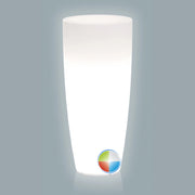 Vaso Agave Tondo Con Led Multicolor Batteria Solare H 70 Ø 33Cm