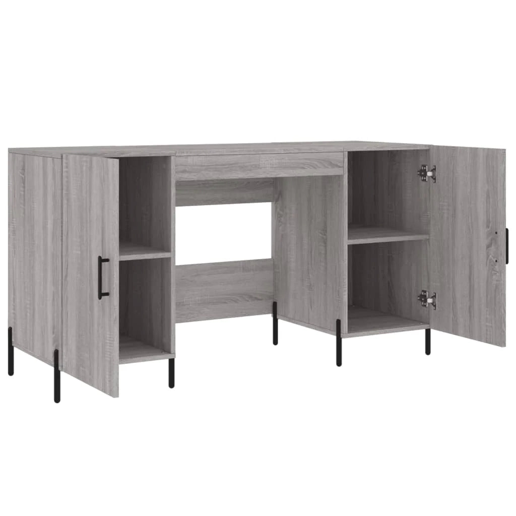 Scrivania Sonoma postazione computer mobile per computer scrivania da studio 140 x 50 x 75 cm legno ingegnerizzato grigio 02_0023956