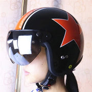 Visore universale a protezione UV - Policarbonato - Adatto per metà caschi - Chiusura a clip - Protezione contro il vento - Visore per motocicletto