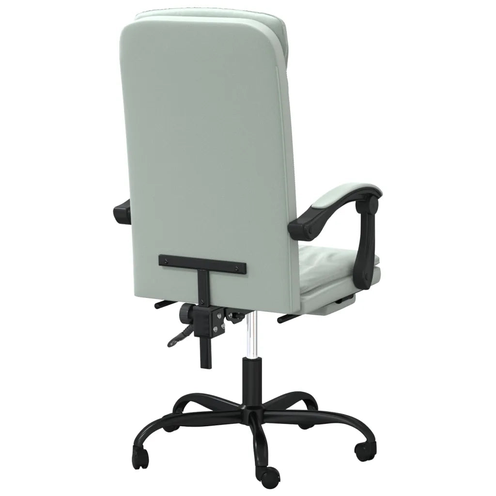 Poltrona | Sedia Relax da Ufficio Reclinabile Grigio Chiaro in Velluto