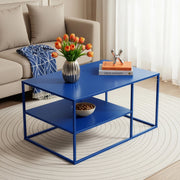 Tavolino da Salotto 'Solund' Metallo - Blu Scuro [en.casa]