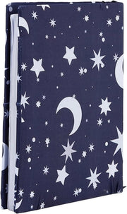 Elastica copertina per libri con tema sole e luna - protezione elastica lavabile per libri di scuola - libro copertina riutilizzabile con design a strisce