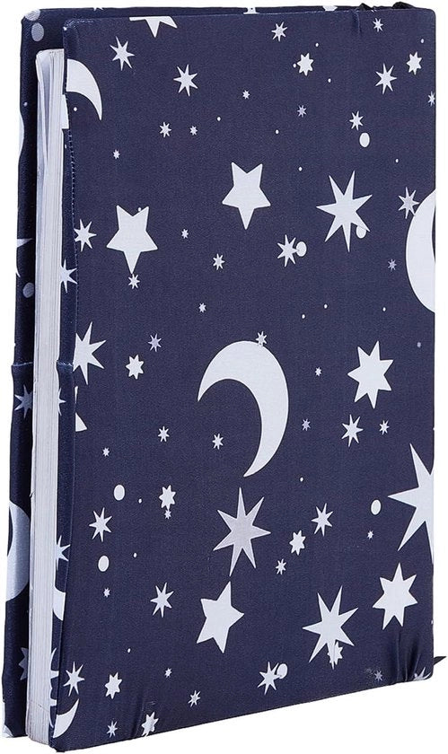 Elastica copertina per libri con tema sole e luna - protezione elastica lavabile per libri di scuola - libro copertina riutilizzabile con design a strisce