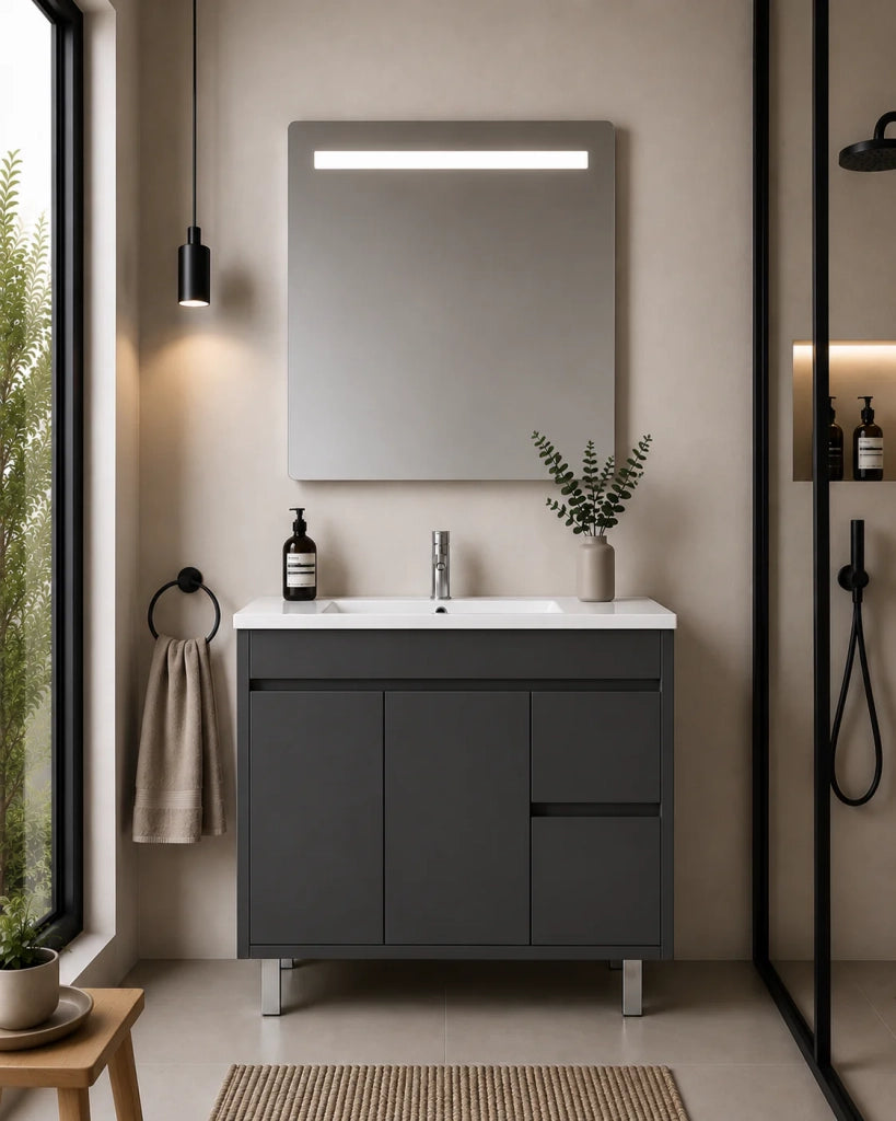 Mobile bagno con lavabo ORIGENBATH ISQUIA senza specchio 80x45 cm grafite