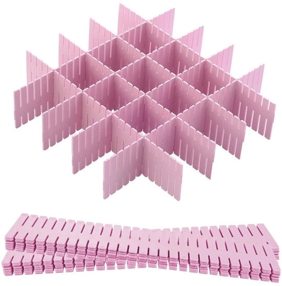 Set di 12 distributrici di carico in plastica, distributrici di carico regolabili, organizzatore di carico per intimo, calze, cosmetici, camera da letto, ufficio, 32,4 x 7 cm, rosso