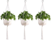 Set di 3 vaschetti da piante in macramé, appesi, per interni ed esterni, supporto per piante, decorazione boho, vaschetti da piante appesi in cotone, supporto per piante a filo.