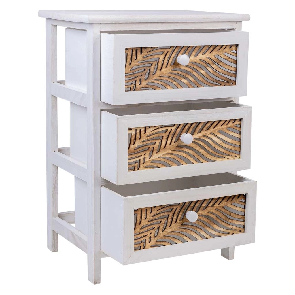 Cassettiera in legno bianco 40x29x58h