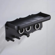 Accessorio per stoviglie, supporto per stoviglie, supporto per accessori, ripiano di stoccaggio per bagno, ausilio per la cura (Nero)