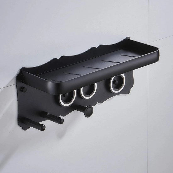 Accessorio per stoviglie, supporto per stoviglie, supporto per accessori, ripiano di stoccaggio per bagno, ausilio per la cura (Nero)