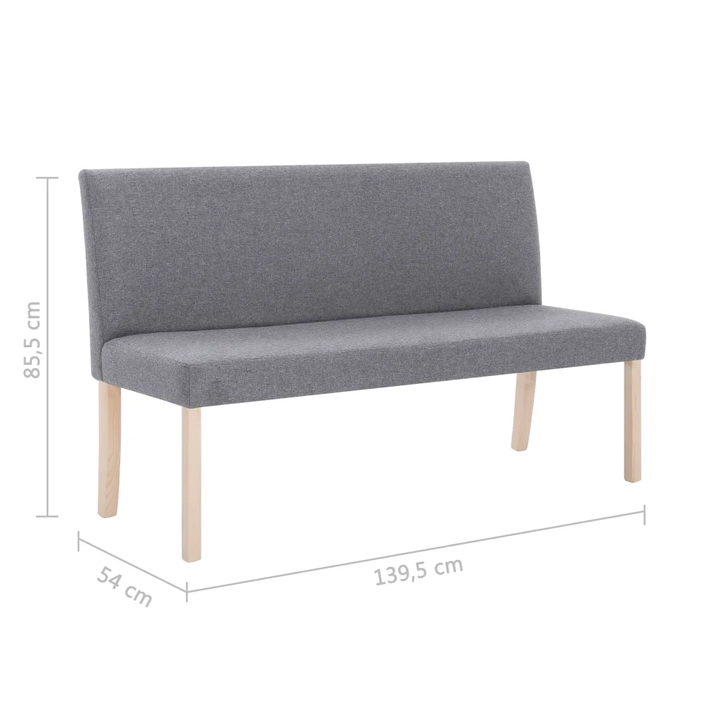 Panca 139,5 cm Grigio Chiaro in Poliestere 281335