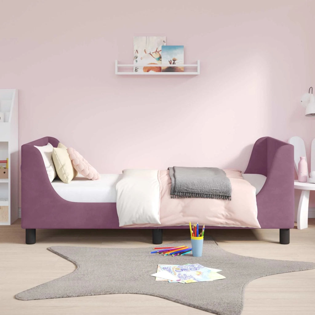 Struttura letto bambini con testata Viola 80 x 160 cm Velluto
