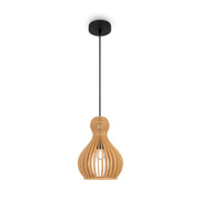 Maytoni Lampadario moderno Roots 1 luce E27 nero metallo legno