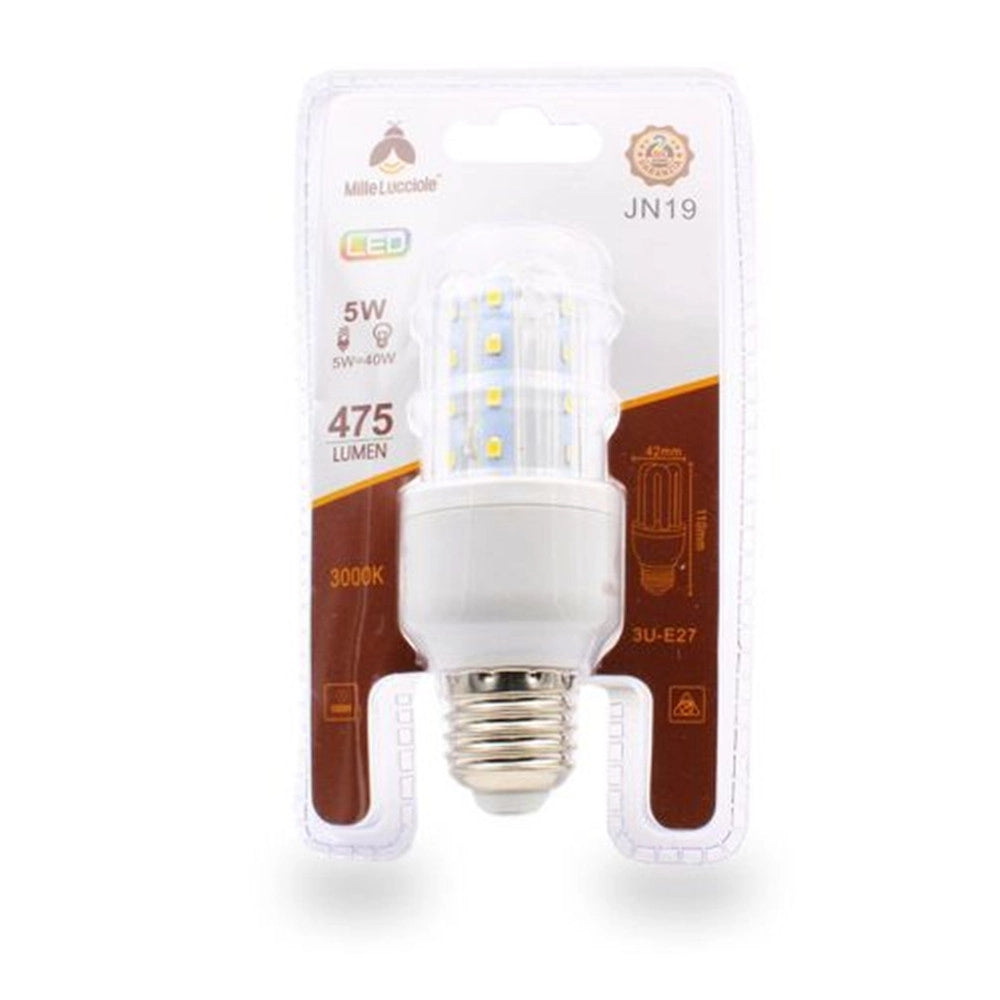 Trade Shop - Lampadina Led Jn19 Attacco E27 5w 3u Luce Calda 3000k Tubolare Lineare 475lm 87279 -