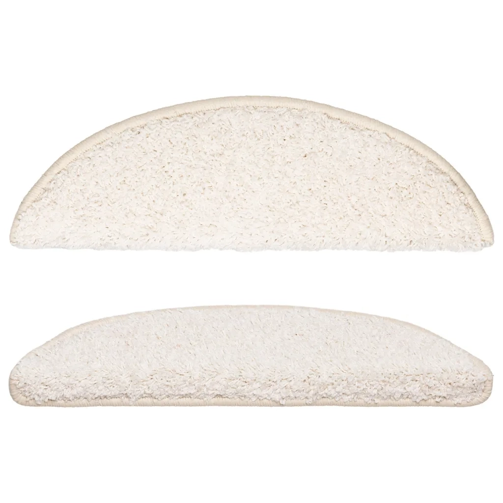 Tappetini per scale 10 pz 56x17x3 cm Bianco Semicircolari 149795