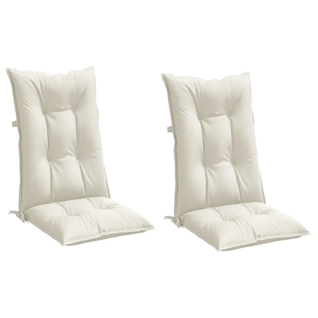 Cuscini Sedia Schiena Alta 2 Crema MÃ©lange 120x50x7 Tessuto