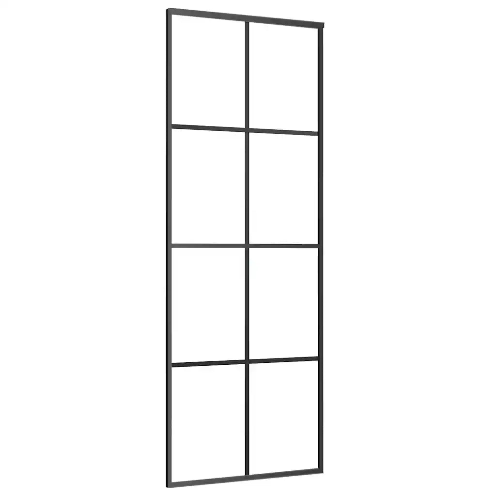 Porta Scorrevole con Ferramenta 76x205cm Vetro ESG Alluminio 3332887